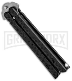 Dwarf Balisong Butterfly Knife Stonewash Trainer Black (3.25" Dull) 6 Dwarf Balisong Butterfly Knife Stonewash Trainer Black (3.25" Dull) -Gerber Knives Store Dwarf Balisong Butterfly SW Trainer Black Dull WG 860 GX 31508 jr side large