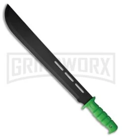 Frost Cutlery Amazon Assault Machete Green Fixed Blade Knife - Black Plain