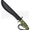 Frost Cutlery Quicksilver Bowie Green Camo Fixed Blade Knife - Black Plain