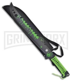 Frost Cutlery Tac Xtreme Zombie Foe Hammer Green Machete - Black Plain