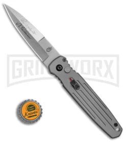 Gerber Covert Gray Automatic Knife - Stonewash Plain -Gerber Knives Store Gerber Auto Covert Tactical Gray SW BHQ 67393 er bottlecap large