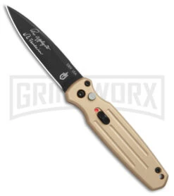 Gerber Mini Covert Coyote Brown Automatic Knife - Black Plain