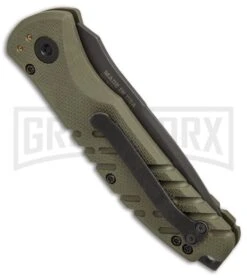 Gerber Propel Downrange OD Green Automatic Knife - Tanto Black Serr -Gerber Knives Store Gerber Auto Propel Downrange OD green black serr BHQ 67394 er side large