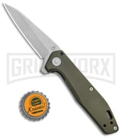 Gerber Fastball Flat Sage Liner Lock Flipper Knife - Stonewash Plain -Gerber Knives Store Gerber Fastball LL Flipper Flat Sage SW 30 001610 BHQ 94211 jr bottlecap large