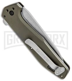Gerber Fastball Flat Sage Liner Lock Flipper Knife - Stonewash Plain -Gerber Knives Store Gerber Fastball LL Flipper Flat Sage SW 30 001610 BHQ 94211 jr side large