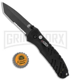 Gerber Propel Downrange Black Spring Assist Knife - Tanto Black Serr -Gerber Knives Store Gerber SA Propel Downrange Black Black Serr 30 000845N BHQ 126233 jr bottlecap large