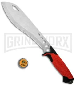 Gerber Versafix Pro 14" Red GFN Machete Fixed Blade Knife - Satin Plain -Gerber Knives Store Gerber Versafix Pro 14in Machete Red Satin 31 003469 BHQ 94214 jr bottlecap large