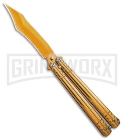 Chalkhill Balisong Butterfly Knife - Gold Tanto
