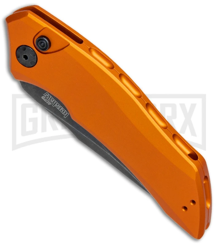Kershaw Launch 1 Orange Aluminum Automatic Knife - Blackwash Plain 2 Kershaw Launch 1 Orange Aluminum Automatic Knife - Blackwash Plain - Image 2
