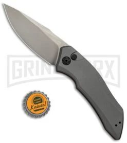 Kershaw Launch 1 Gray Automatic Knife - Gray DLC Plain -Gerber Knives Store Kershaw Launch 1 Gray Alum Gray DLC 7100GRY BHQ 68949 jr bottlecap large