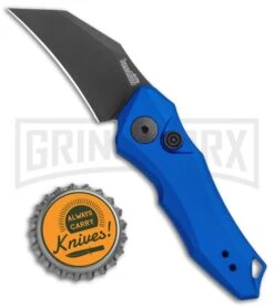 Kershaw Launch 10 Blue Automatic Knife CA Legal - Stonewash Plain -Gerber Knives Store Kershaw Launch 10 Auto Blue SW KER7350BLUBLK BHQ 115104 jr bottlecap large