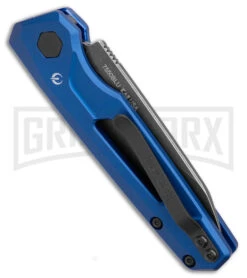 Kershaw Launch 11 Blue Aluminum Automatic Knife - Blackwash Plain -Gerber Knives Store Kershaw Launch 11 Auto Blue Aluminum Blackwash BHQ 178234 jr side large
