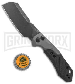 Kershaw Launch 14 Automatic Knife Cleaver Gray Aluminum - Black Stonewash Plain -Gerber Knives Store Kershaw Launch 14 Auto Cleaver BlackWash 7850 BHQ 139777 jr bottlecap large