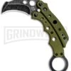 Mantis Vuja De Green G-10 Balisong Karambit Butterfly Knife - Black SW Plain