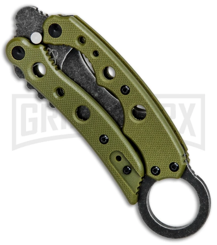 Mantis Vuja De Green G-10 Balisong Karambit Butterfly Knife - Black SW Plain 2 Mantis Vuja De Green G-10 Balisong Karambit Butterfly Knife - Black SW Plain - Image 2
