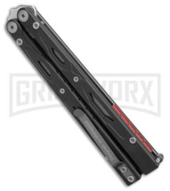 Maxace Unicorn Black G-10 Balisong Butterfly Knife - Spear Point Satin Plain -Gerber Knives Store Maxace Unicorn Balisong Butterfly Black G10 Satin SP GX 40485 jr side large