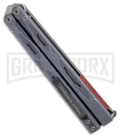 Maxace Unicorn Gray G-10 Balisong Butterfly Knife - Spear Point Satin Plain -Gerber Knives Store Maxace Unicorn Balisong Butterfly Gray G10 Satin SP GX 40486 jr side large
