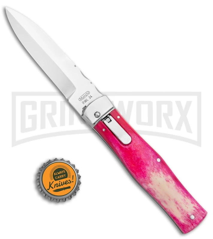Mikov 241 Predator Lilac Dyed Bone Automatic Lever Lock Knife - Bayo 5 Mikov 241 Predator Lilac Dyed Bone Automatic Lever Lock Knife - Bayo - Image 5