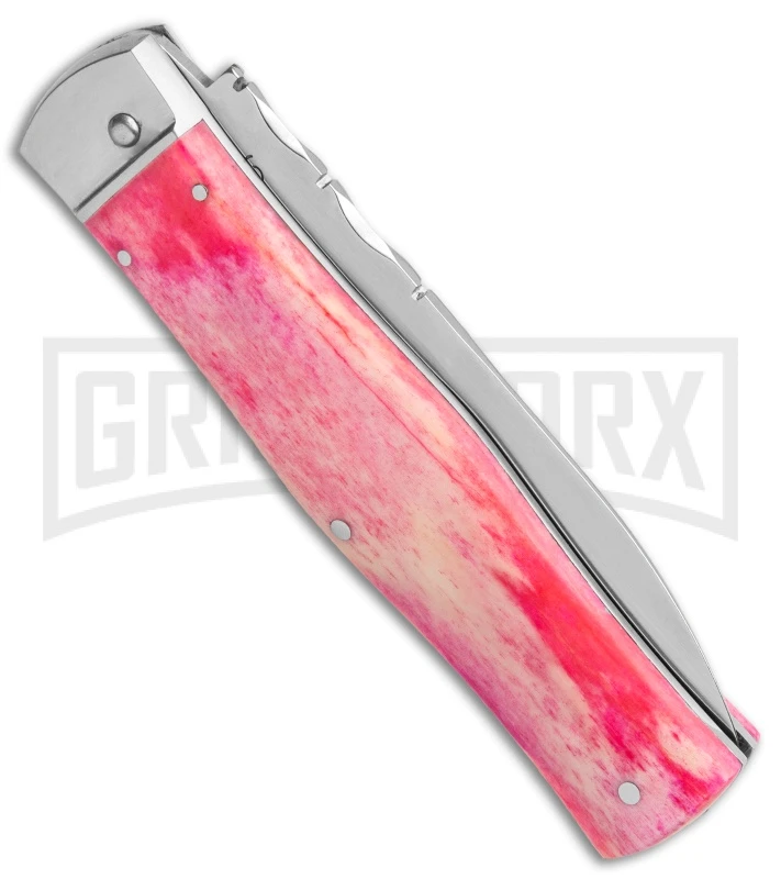 Mikov 241 Predator Lilac Dyed Bone Automatic Lever Lock Knife - Bayo 3 Mikov 241 Predator Lilac Dyed Bone Automatic Lever Lock Knife - Bayo - Image 3