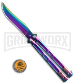 Rainbow Balisong Butterfly Knife -Gerber Knives Store Rainbow Balisong Butterfly Knife GX 37610 td size large