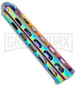Monarch Integral Black Balisong Butterfly Knife - Spectrum Plain 6 Monarch Integral Black Balisong Butterfly Knife - Spectrum Plain -Gerber Knives Store Rainbow Balisong Butterfly Knife GX 37611 td side large