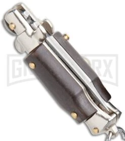 SKM 2.75" Italian Stilletto Keychain Brown Automatic Knife -Gerber Knives Store SKM 2.75in Keychain Stiletto Auto Brown Satin Flat BHQ 51053 jr side large