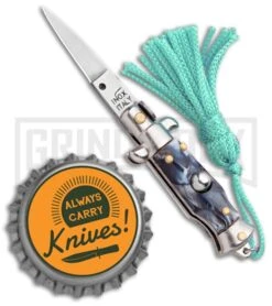 Italian Stiletto Gray Marble Automatic Knife Teal Keychain - Flat Grind 7 Italian Stiletto Gray Marble Automatic Knife Teal Keychain - Flat Grind -Gerber Knives Store SKM Italian Stiletto Keychain Auto Marble Teal Satin BHQ 102943 jr bottlecap large