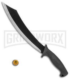 Schrade SCMACH1CP Black Mach1 Machete Fixed Blade - Black Plain -Gerber Knives Store Schrade Mach1 Machete black SCMACH1CP BHQ 62065 er size large