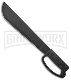 Schrade Small Outback Machete Black Fixed Blade Knife - Black Plain