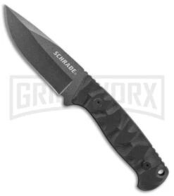 Schrade SCHF59 Black G-10 Full Tang Fixed Blade Knife - Black Plain