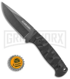 Schrade SCHF59 Black G-10 Full Tang Fixed Blade Knife - Black Plain -Gerber Knives Store Schrade full tang black G10 black SCHF59 BHQ 62043 er size large