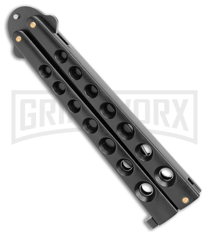 Scoundrel Balisong Black Butterfly Knife - Black Plain 3 Scoundrel Balisong Black Butterfly Knife - Black Plain - Image 3