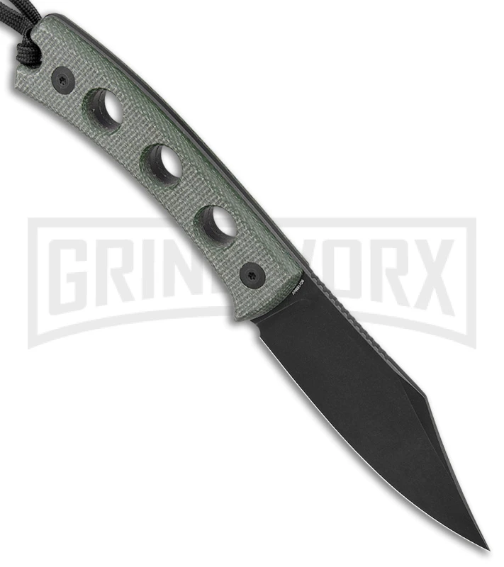 SENCUT Waxahachie Dark Green Micarta Fixed Blade Knife - Black SW 2 SENCUT Waxahachie Dark Green Micarta Fixed Blade Knife - Black SW - Image 2