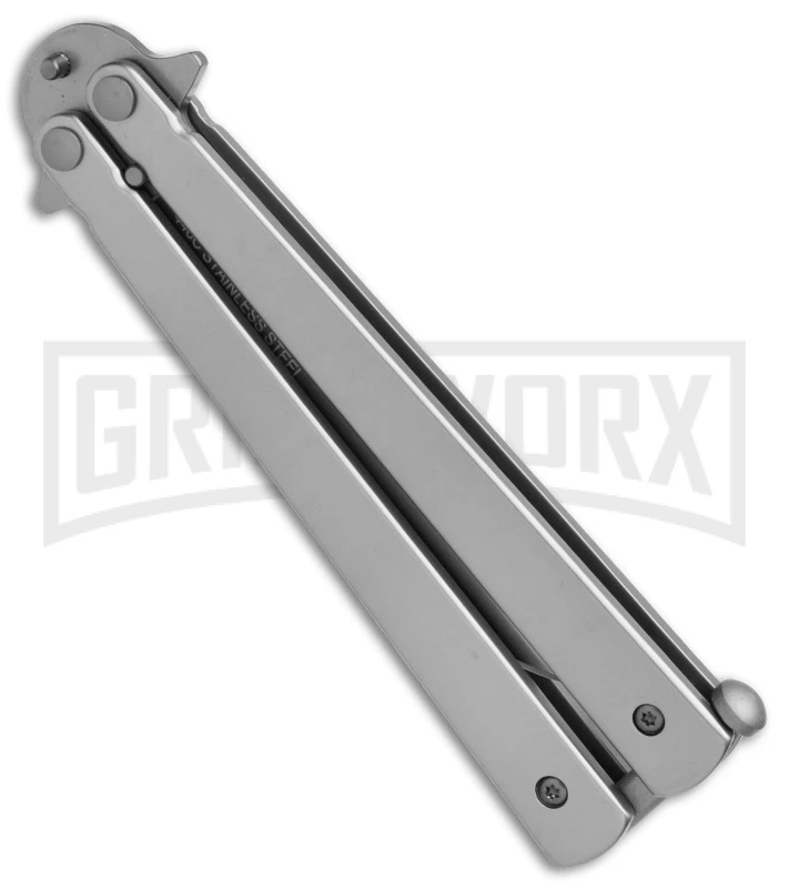 Skipper Gray Balisong Butterfly Knife - Gray Plain 2 Skipper Gray Balisong Butterfly Knife - Gray Plain - Image 2