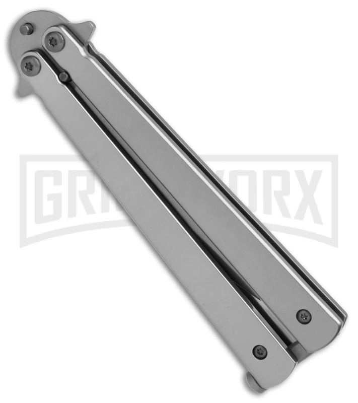 Skipper Gray Balisong Butterfly Knife - Gray Plain 3 Skipper Gray Balisong Butterfly Knife - Gray Plain - Image 3