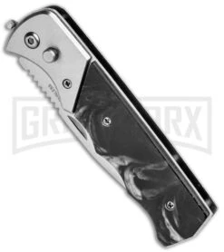 Front Page 5 Front Page -Gerber Knives Store Super Knife Dingo Black Marble Acrylic Auto Satin Serr GA623SLMBK GX 33496 jr spine large