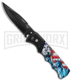 Super Knife Dingo Statue Of Liberty Automatic Knife - Black Serr
