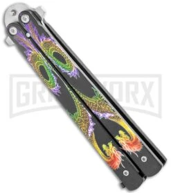 Super Knife Purple Balisong Butterfly Knife Dragon - Tanto Satin -Gerber Knives Store Super Knife Purple Balisong Butterfly Dragon Tanto Satin 1109PGR GX 36802 jr side large