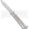 Super Knife Silver Balisong Butterfly Knife Dragon - Satin Serr