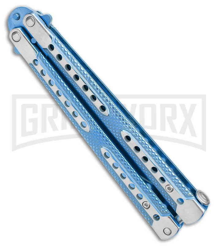Swift Blue Balisong Titanium Coated Butterfly Knife - Blue 2 Swift Blue Balisong Titanium Coated Butterfly Knife - Blue - Image 2
