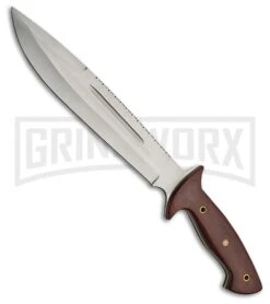 Tallen Fireworks Brown Micarta Machete - Satin Plain