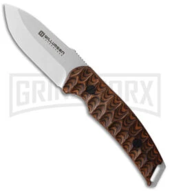 Willumsen Copenhagen Birddog Brown/Black G-10 Fixed Blade - Stonewash Plain