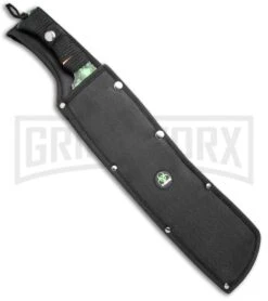 Z-Hunter 18" Green Skull Camo Machete Fixed Blade - Green Serr -Gerber Knives Store Z Hunter 18in Green Skull Camo Machette Green Serr ZB 157SC BP 19892 jr sheath large