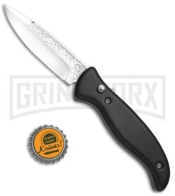 Zlatoust Ebony Wood Russian Automatic Knife (3.5" Mirror) -Gerber Knives Store Zlatoust Russian Ebony Wood Mirror BP 19461 jr bottlecap large