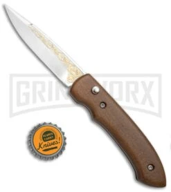Zlatoust Walnut Wood Russian Automatic Knife (3.5" Mirror) -Gerber Knives Store Zlatoust Russian Walnut Wood Mirror BP 19462 jr bottlecap large