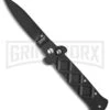 Frank B. Italian Stealth Black Automatic Knife - Black Plain