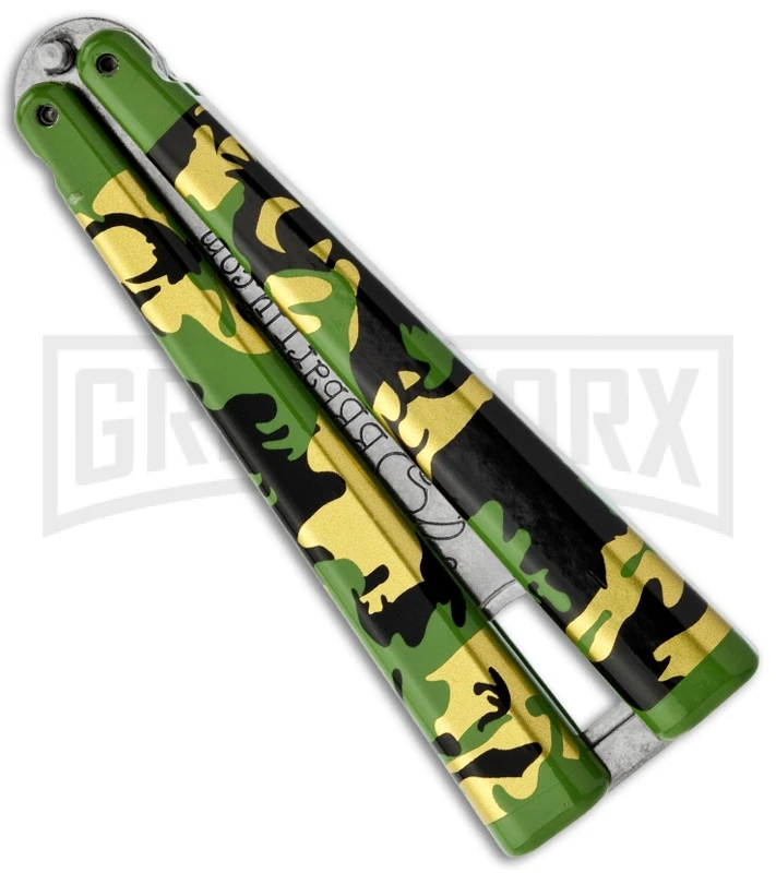 BB Barfly Green Camo Bottle Opener Butterfly Trainer 2 BB Barfly Green Camo Bottle Opener Butterfly Trainer - Image 2