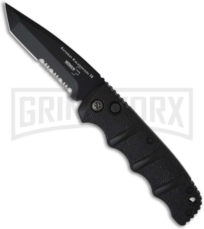 Boker Black Kalashnikov Automatic Knife - Black Serr Tanto 1 Boker Black Kalashnikov Automatic Knife - Black Serr Tanto