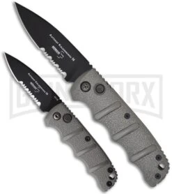 Boker Mini Kalashnikov Gray Automatic Knife - Black Serr -Gerber Knives Store boker kalashnikov mini 01kals73b size comparison large