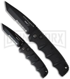 Boker Mini Kalashnikov Black Automatic Knife - Tanto Black Serr 8 Boker Mini Kalashnikov Black Automatic Knife - Tanto Black Serr -Gerber Knives Store boker kalashnikov mini 01kals73bts size comparison large